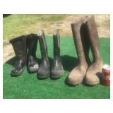 Boots Sz. Left to Right 7,6 & 10