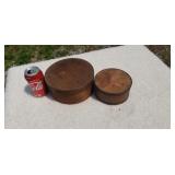 Small wood round cheese boxes.