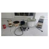 Crock pots popcorn popper Waffle iron.