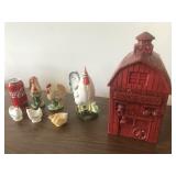 Roasters, Barn Cookie Jar been repaired