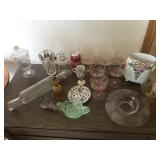 Hand Painted Limoges Vase, Unmaked Fenton Bell,
