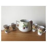 Hand Painted Nippon Pitcher & Glasses