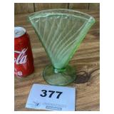 GREEN DEPRESSION VASE