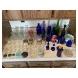 Flower Frogs, Blue Glassware & More