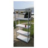 Plastic shelving unit.