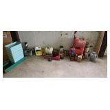 Gas cans oil funnels & more.