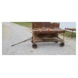 Work bench on cart with wagon toung.