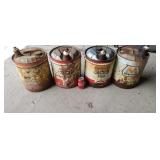 Old 5 gal oil adving cans.
