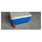 Pabst Blue Ribbon Beer cooler rough shape.