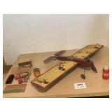 EARLY GAS MODEL AIRPLANE W/FUEL CAN
