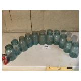 BALL JARS, SOME GLASS LIDS, SOME ZINC LIDS