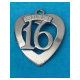 Sterling Silver Sweet 16 Pendant 1.80 Grams