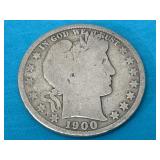 1900 Barber Silver Half Dollar