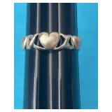 Sz7.5 Sterling Silver Heart Ring 1.90 Grams