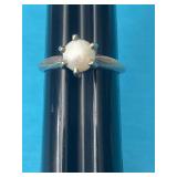 Sz.5 Sterling Silver & Pearl Ring 2.41 Grams