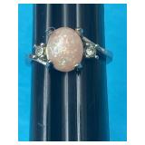 Sz.8 Sterling Silver & Opal Ring 2.49 Grams
