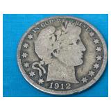 1912 Barber Silver Half Dollar