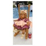 1993 Secrist Mylo  doll in rocking chair