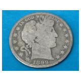 1899 Barber Silver Half Dollar