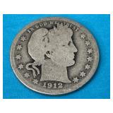 1912 Barber Silver Quarter