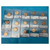 (15) BU & UNC. Pennies