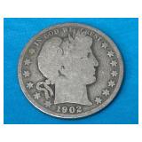 1902-S Barber Silver Half Dollar