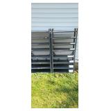 2 metal shelving units