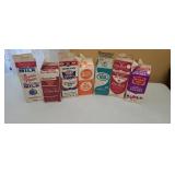 Milk cartons from 1960s.
