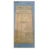 1937 Auction sale bill of the bank of Mason
