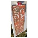 48"X18" heavy steel  caution wide load sign.