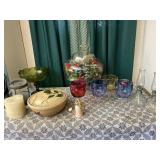 Glassware, Small Oil Lamps & More