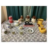 Cast iron Nut Cracker, Stoneware, Shot Glasses &