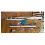 CANE, CRUTCHES, BASEBALL BAT