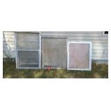 Aluminum widows & bullitin board.