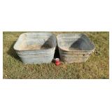 2 square wash tubs.