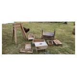 Old wood shingles  carpenters bench