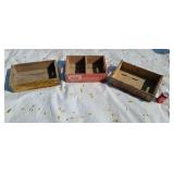 3 Old wood pop crates