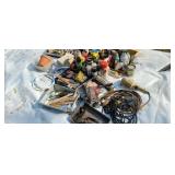 Paint supplies   box of syringes   fire brick &