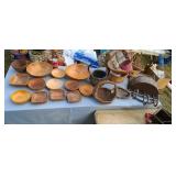 Wood bowls  & basket.