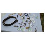 Old lighters keys  belt bucket  old rasor.