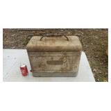 OLD METAL COOLER WITH LID