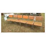 6 1960s orange chairs.