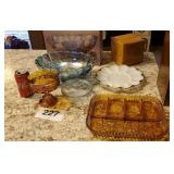 Depression Dishes Egg Plate, & Carnival Glass