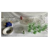 Glassware including Green Depression