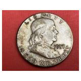 1957 Franklin Silver Half Dollar