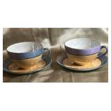 2) VINTAGE LUSTERWARE CUP & SAUCER SETS