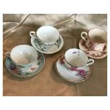 4 COLLECTIBLE CUPS & SAUCERS
