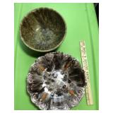 BROWN/ORANGE 10" DRIP GLAZED BOWL &