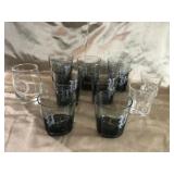 12 MONOGRAMMED GLASSES, DBL SHOTGLASSES,