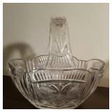 CRYSTAL LEAD GLASS BASKET MADE IN POLAND